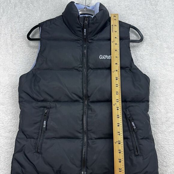 Aero‎ Full Zip Puffer Vest Jacket Women S Black Sleeveless Down Filled Ripstop - Picture 6 of 8